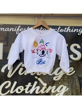 *DEADSTOCK* Vtg 1984 Koala Blue Kids Sweatshirt Olivia Newton John Kids Medium